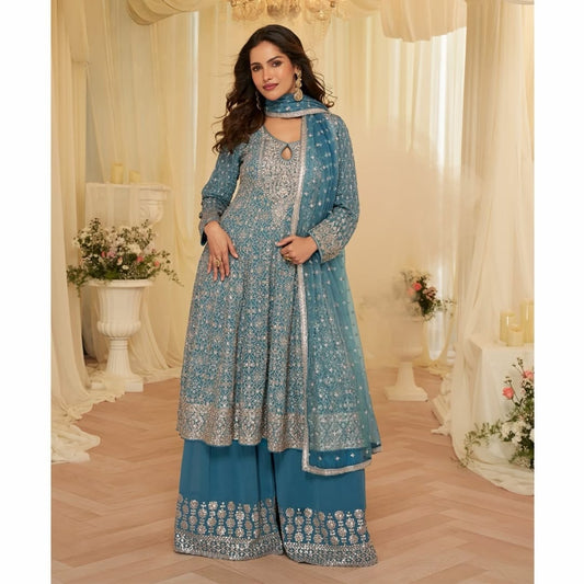 Long Top Palazzo – Blue