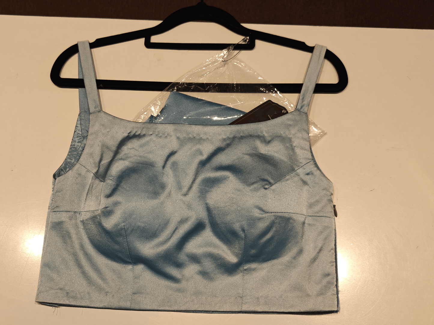 Blue Satin Camisole – Mist Glow