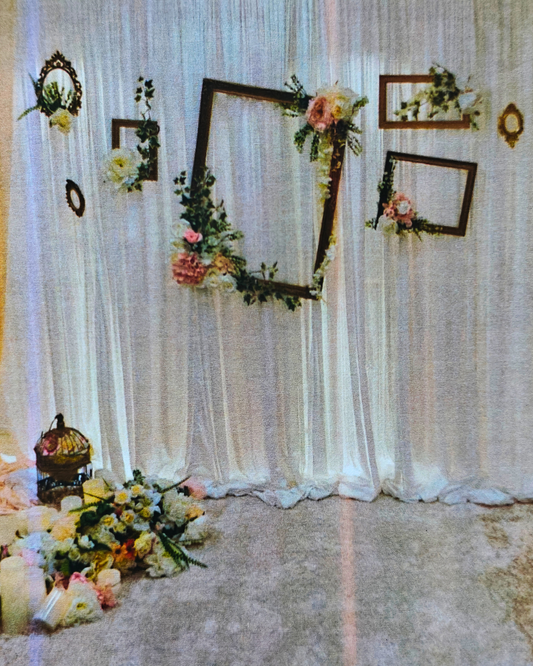 Vintage Frame & Floral Backdrop
