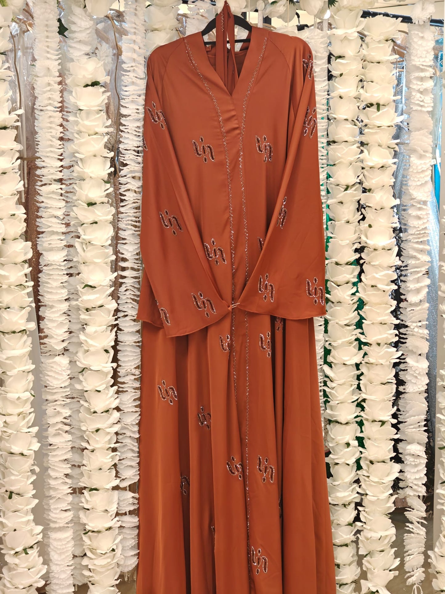 Rust Embellished Abaya