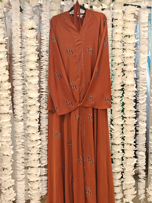 Rust Embellished Abaya