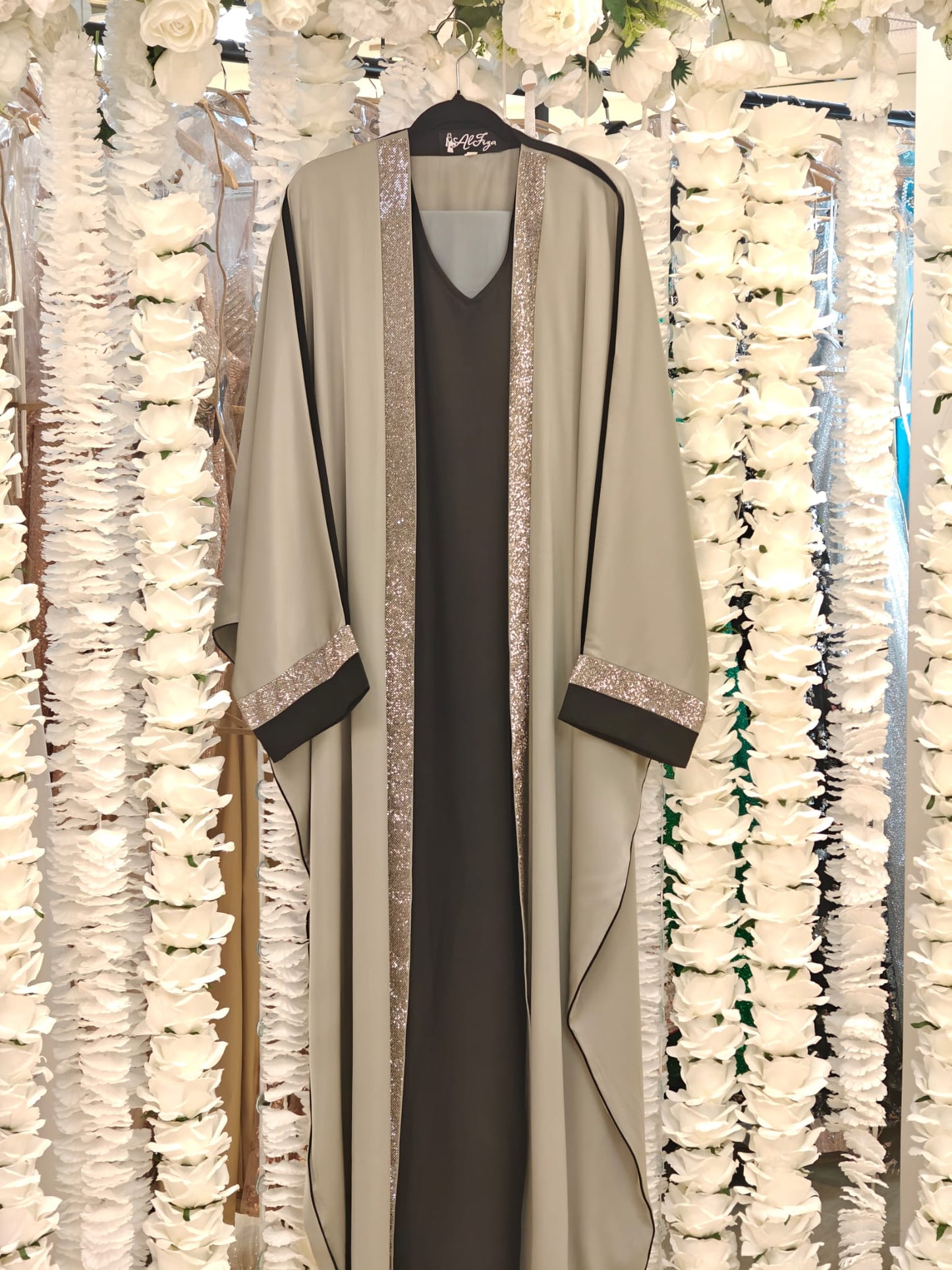 Ash & Charcoal Sequined Abaya