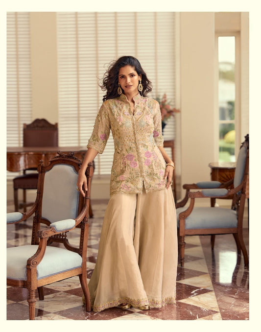 Long Top Farshi Jacket Style – Beige
