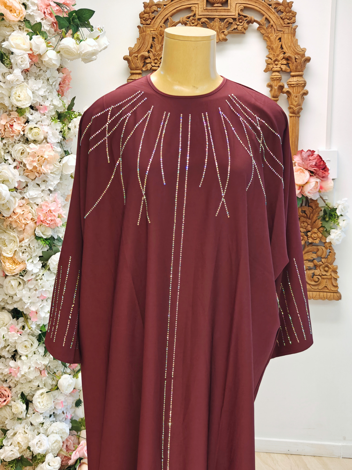 Maroon Radiance Abaya