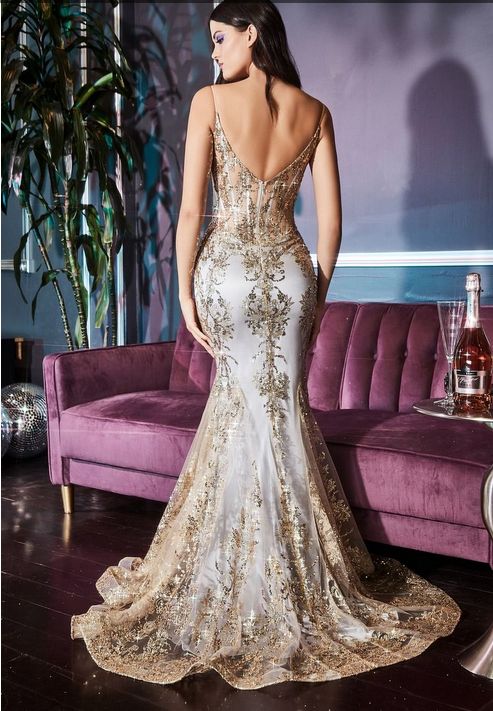 Golden Frost Mermaid Gown