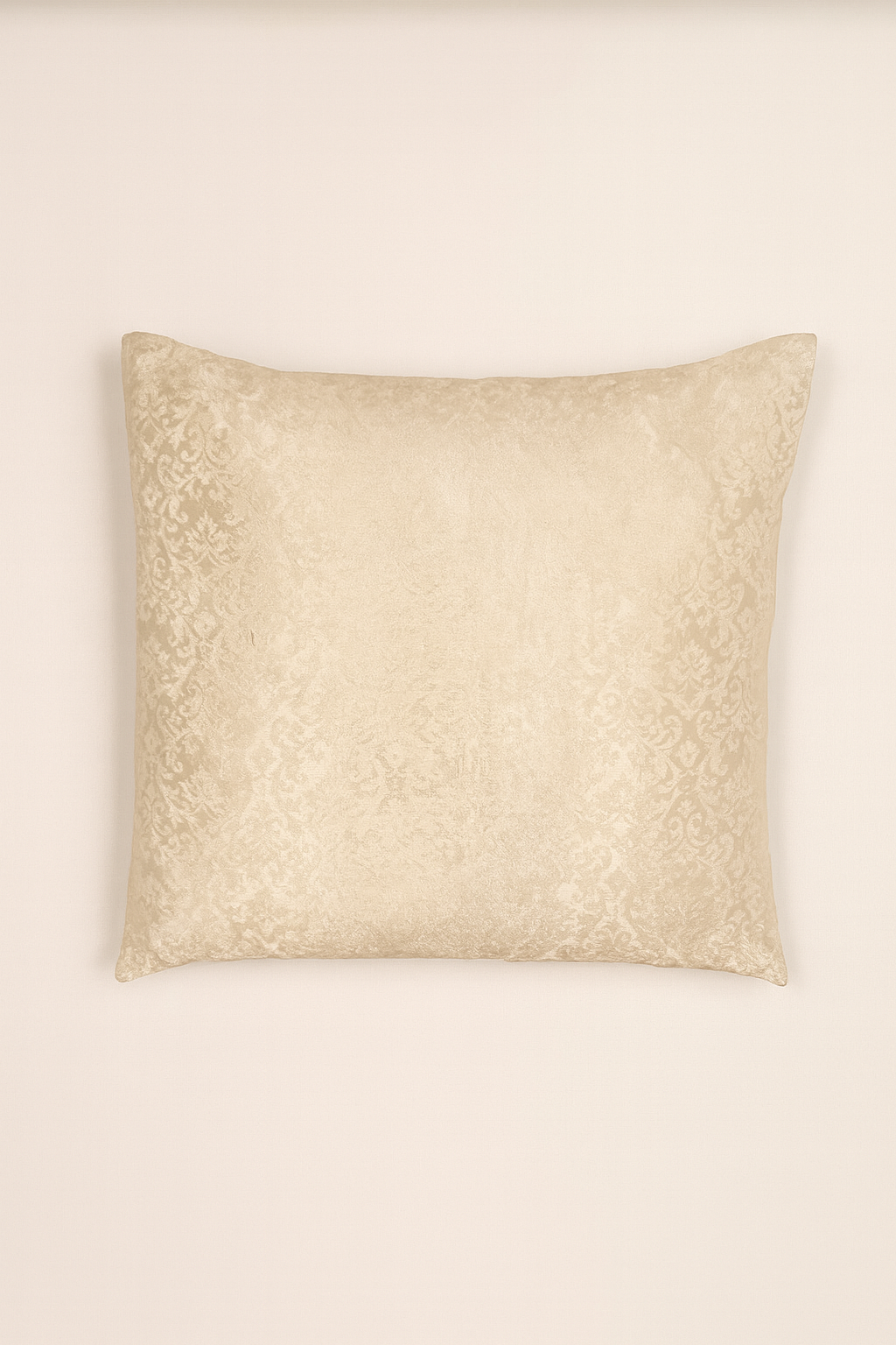 Champagne Scroll Jacquard Elegance Cushion