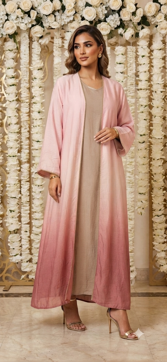 Rose & Mocha Ombre Abaya