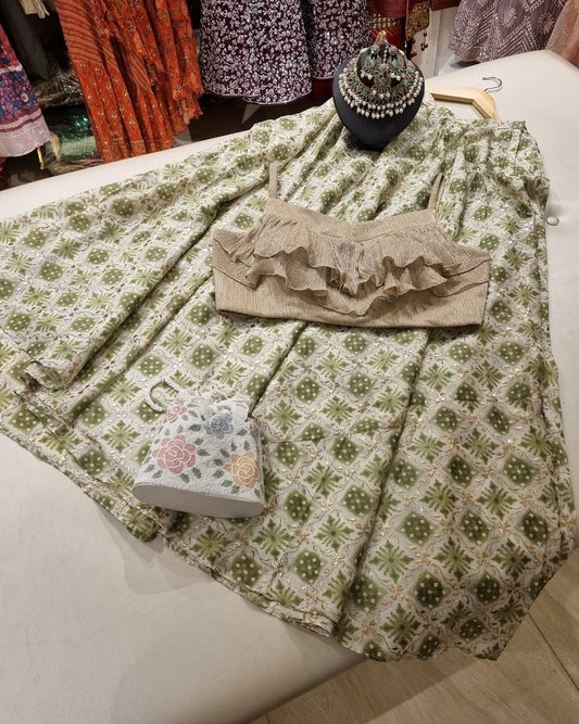 Olive Green Lehenga Set