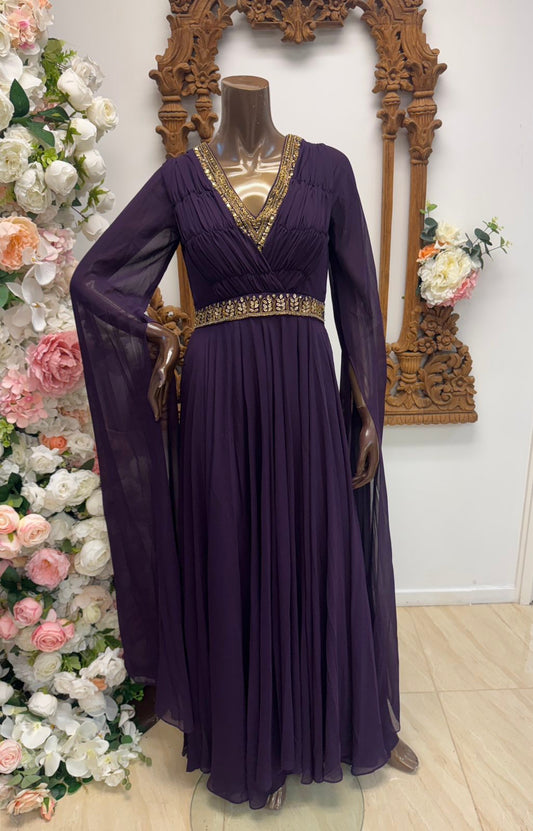 Twilight Grace – Hand-Embroidered Gown