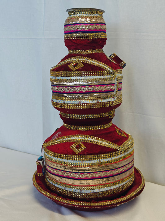 Maroon Velvet Matka Tower