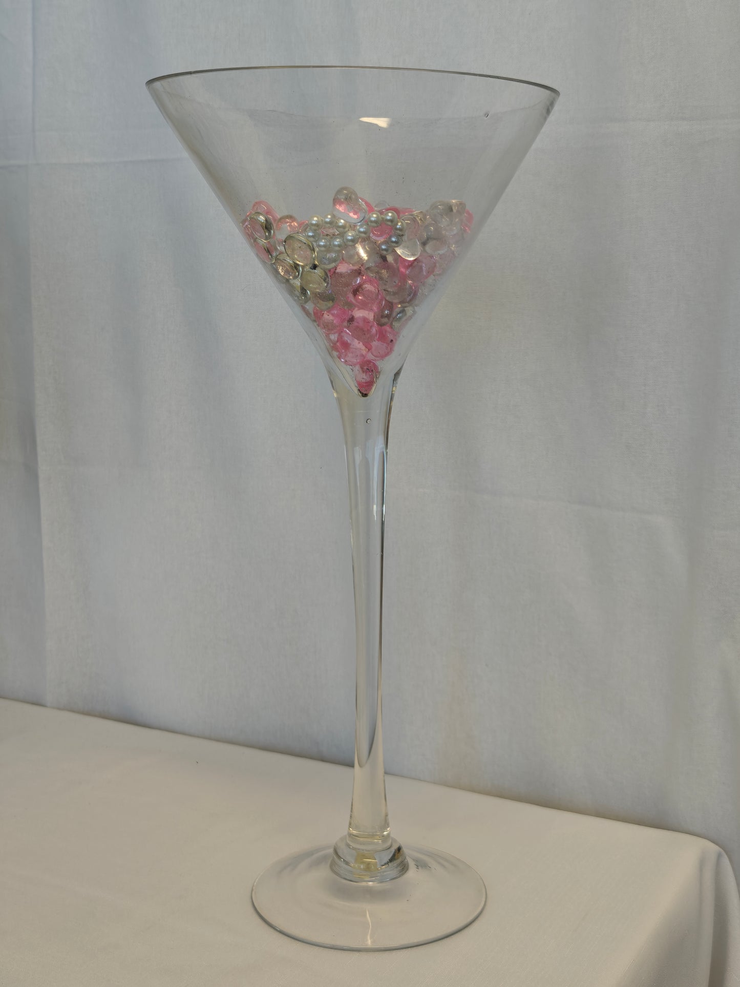 Crystal Blush Gem Martini Glass