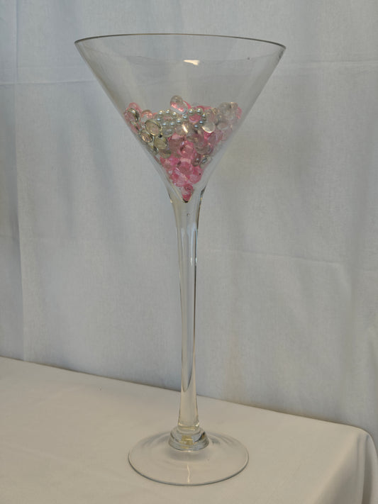 Crystal Blush Gem Martini Glass