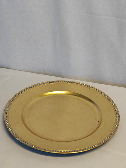 Golden Bead-Rim Charger Plate