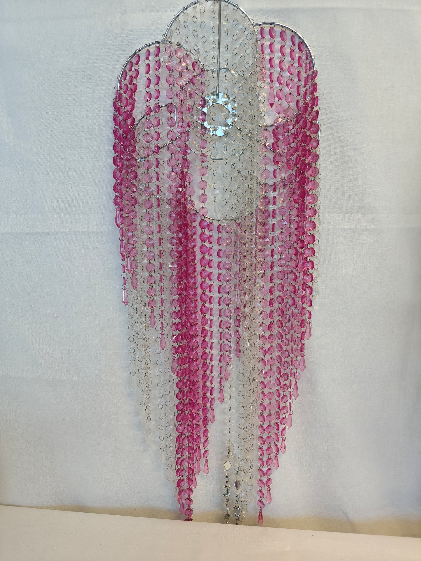 Pink Crystal Rain Chandelier