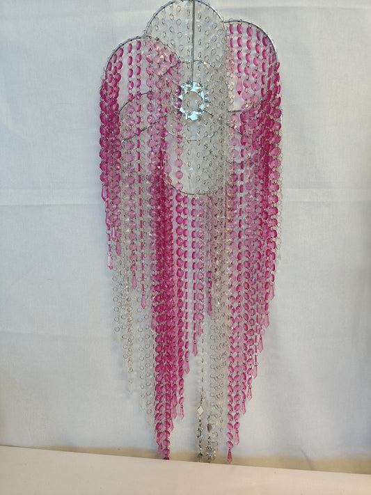 Pink Crystal Rain Chandelier