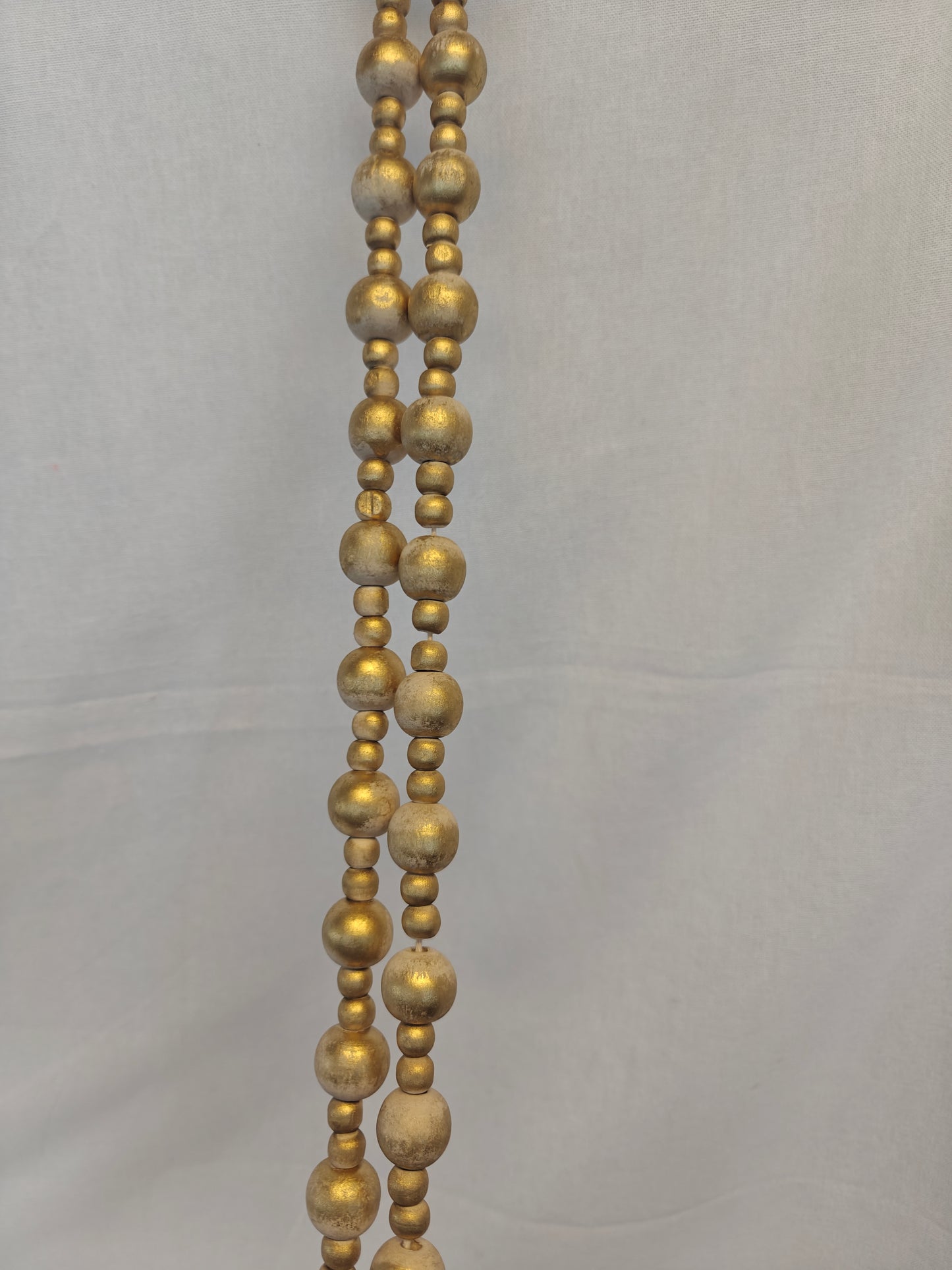 Gold Pearl Twist Tassel Accent