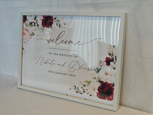 Floral Elegance Wedding Welcome Frame