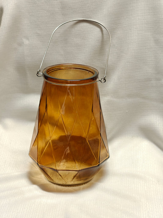 Amber Diamond Glass Lantern