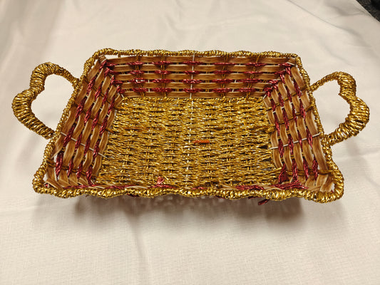 Golden Ember Festive Weave Basket