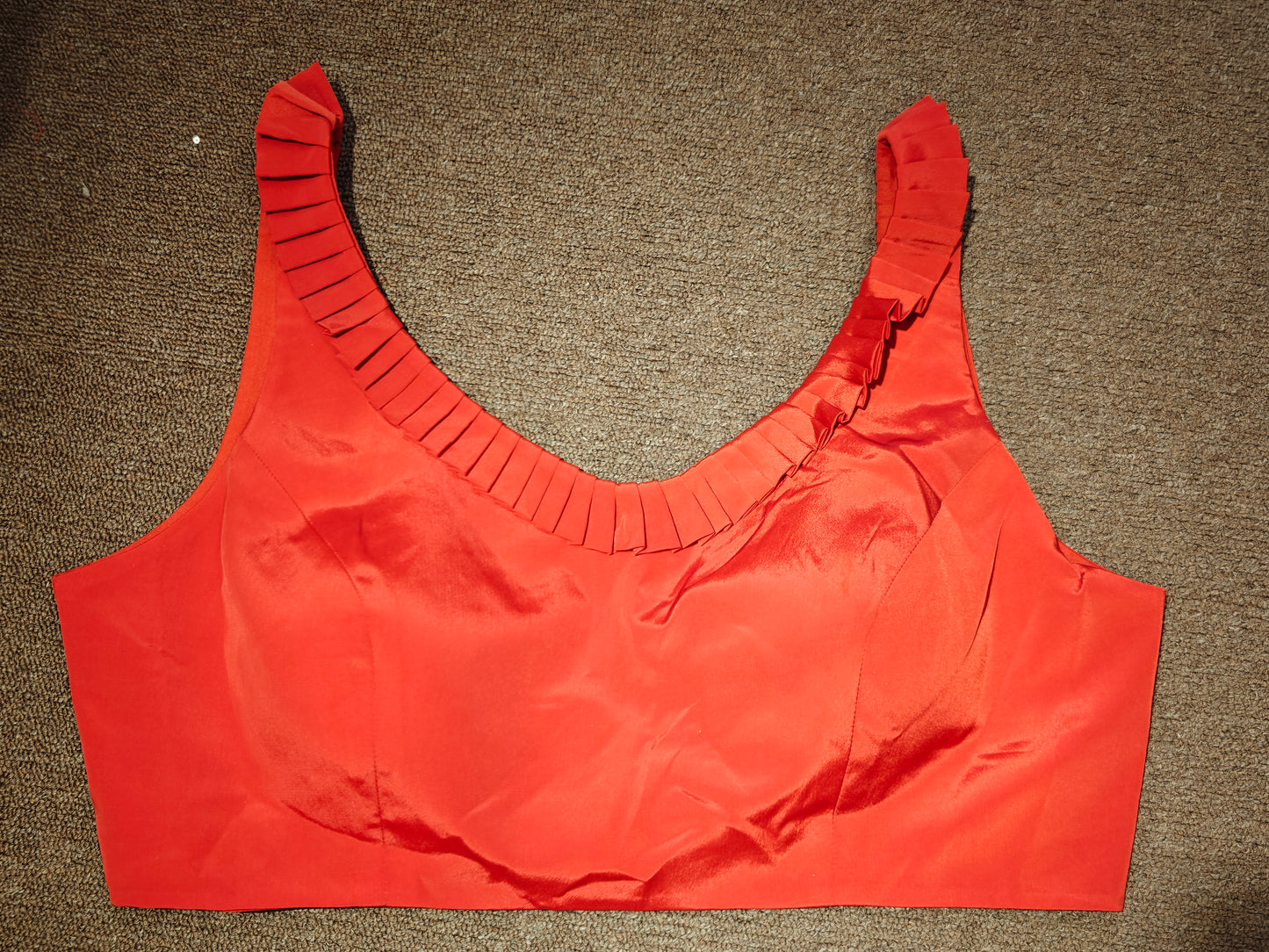 Pleated Neck Blouse – Crimson Fold