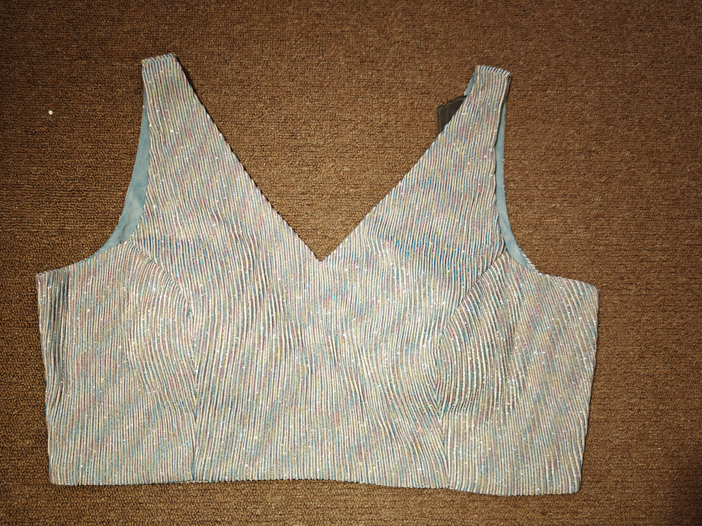 Sequin Stripe Crop Top – Ice Prism