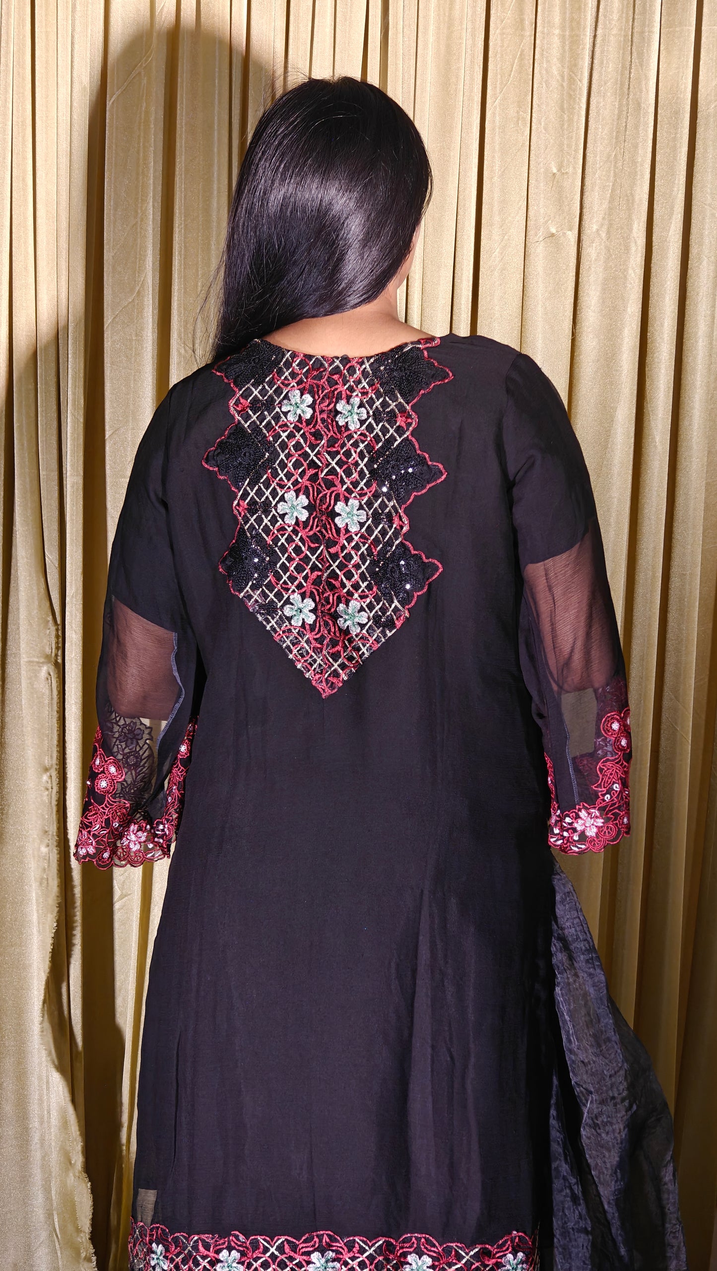 Black Embroidered Salwar Suit
