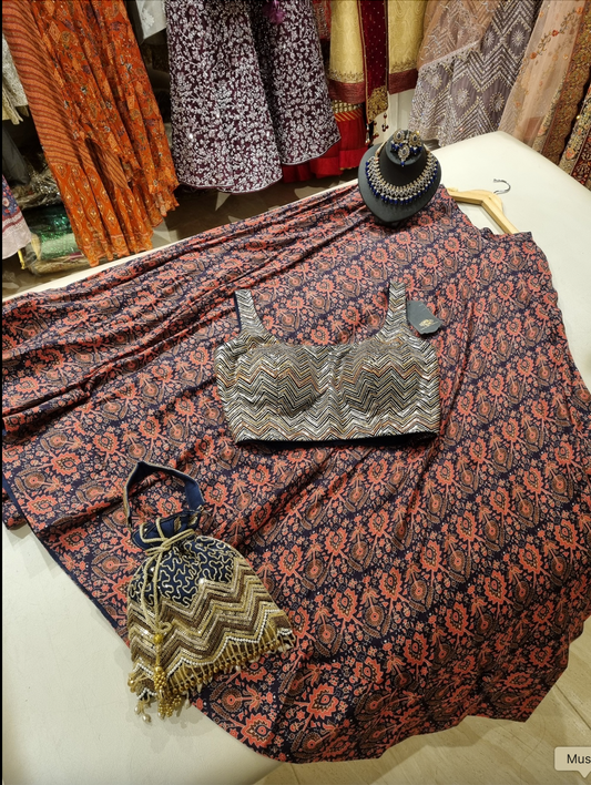 Midnight Rust Lehenga Set