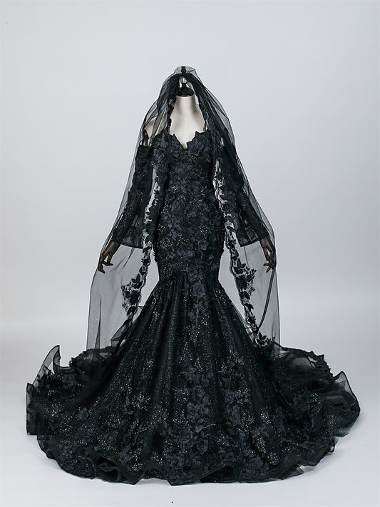 Gothic Veil Bridal Gown