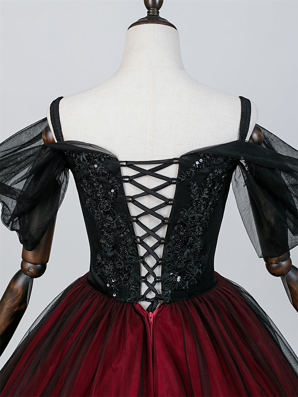 Crimson Black Bridal Gown