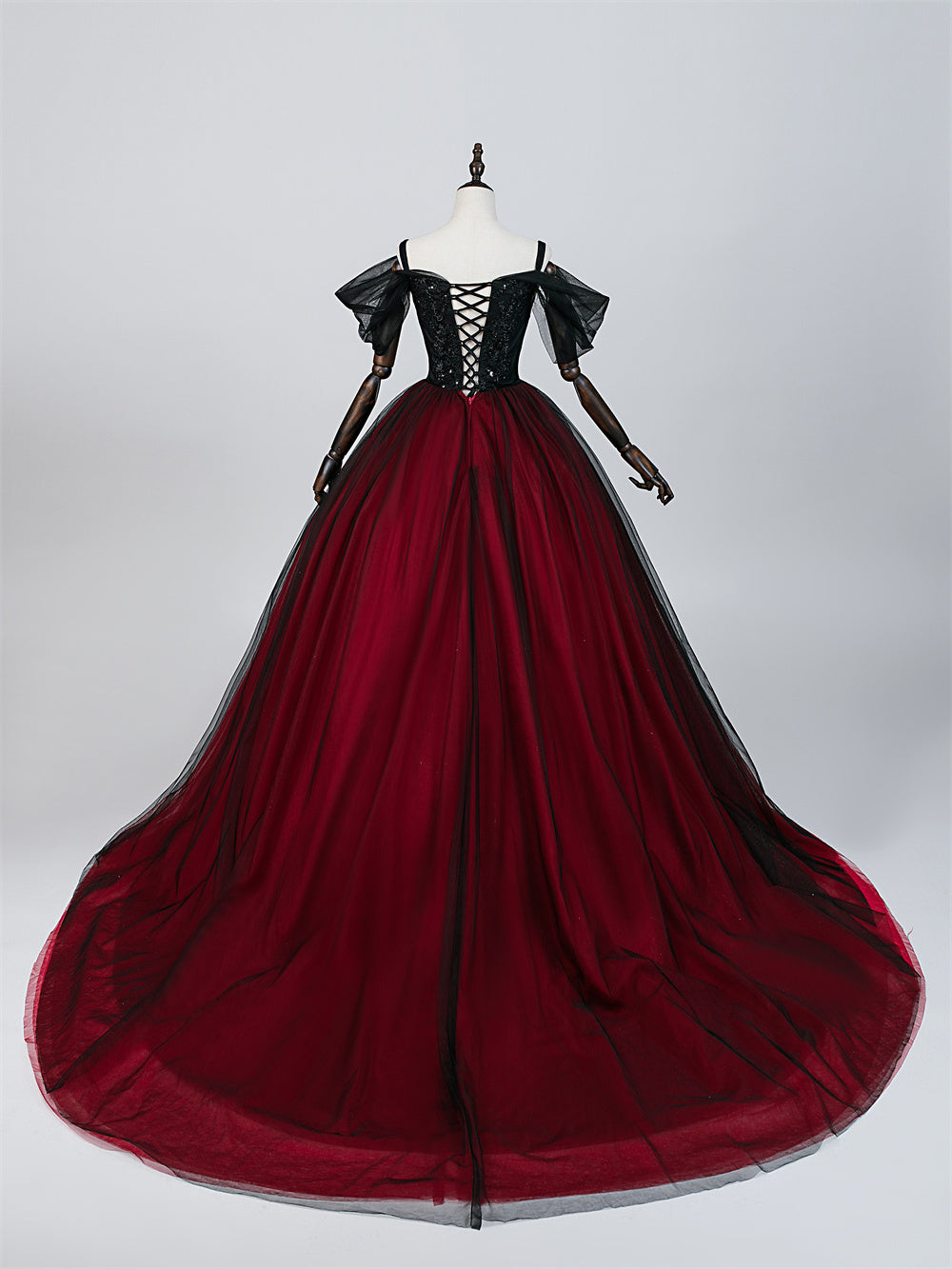 Crimson Black Bridal Gown