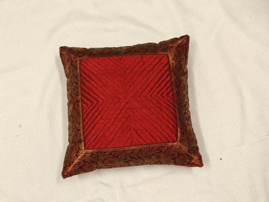 Crimson Chevron Royal Border Cushion