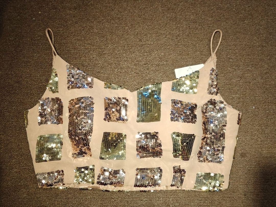 Sequin Grid Camisole – Disco Mosaic