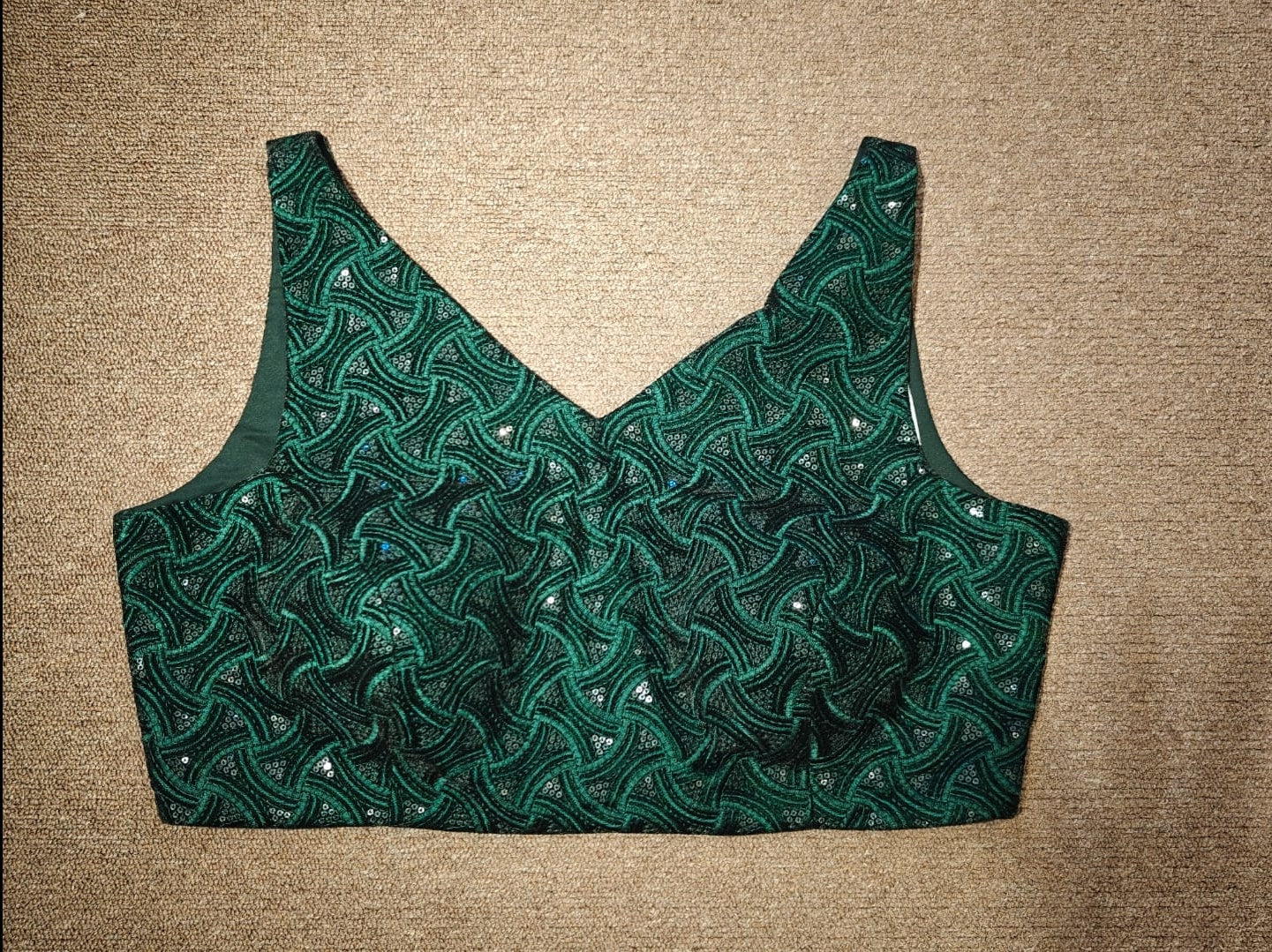 Swirl Sequin Bodice – Midnight Green