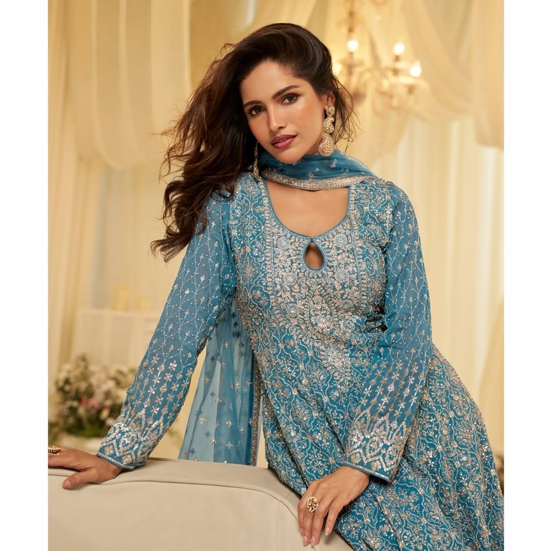 Long Top Palazzo – Blue