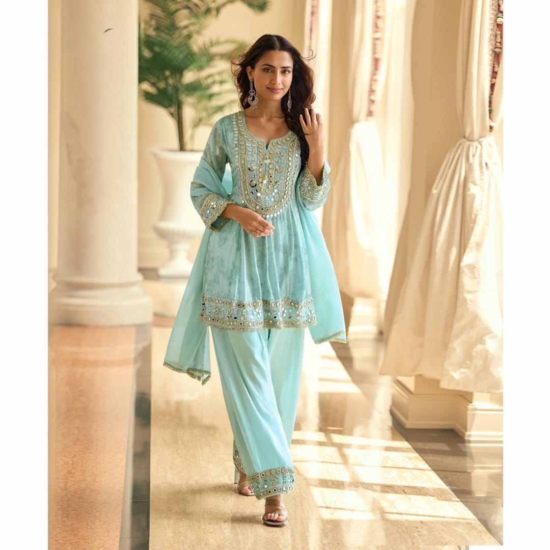 Long Top Farshi – Light Blue