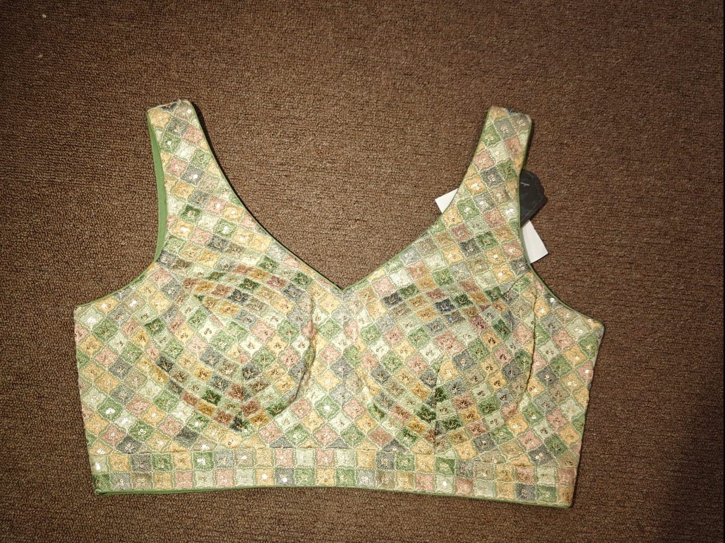 Checkered Bralette – Mosaic Meadow