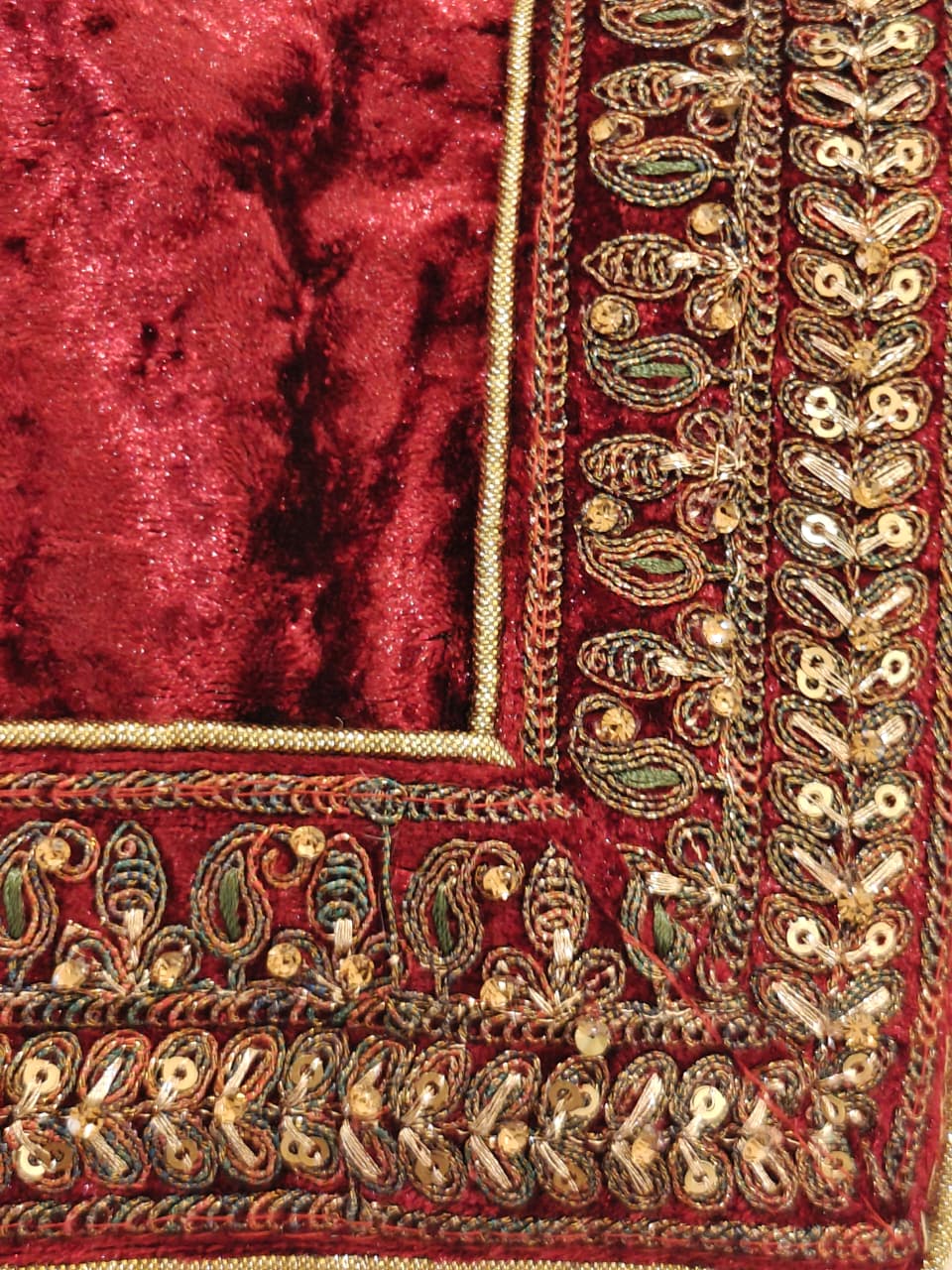 Deep Maroon Velvet Shawl