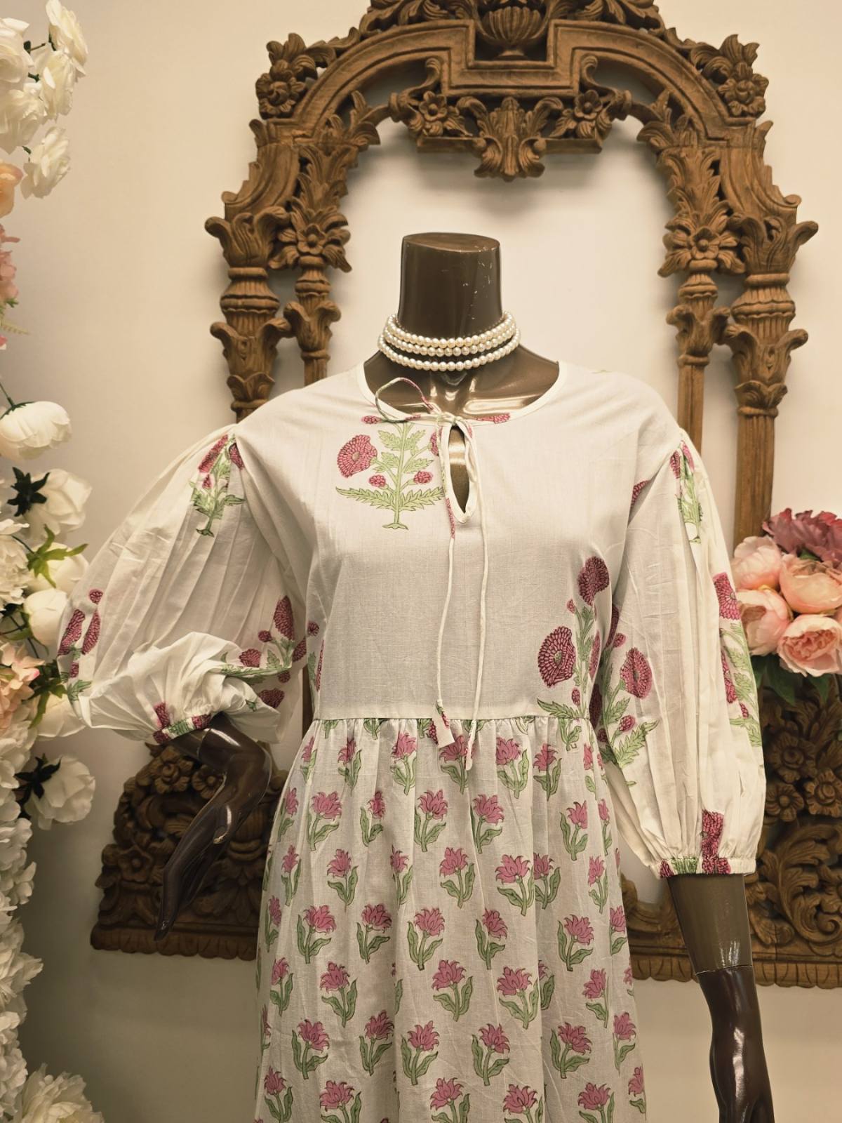 Pink Bloom Flower  Maxi Dress