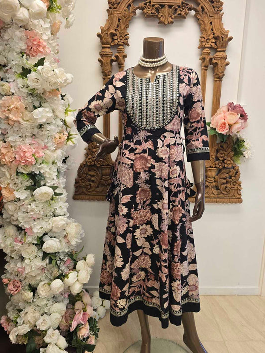 Twilight Garden Embroidered Maxi Dress