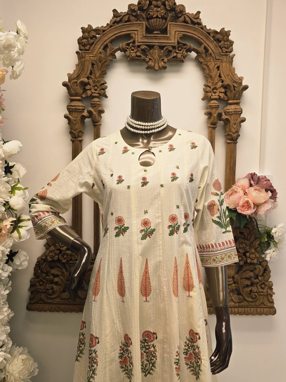 Blossom Veil Embroidered Cutout Maxi Dress