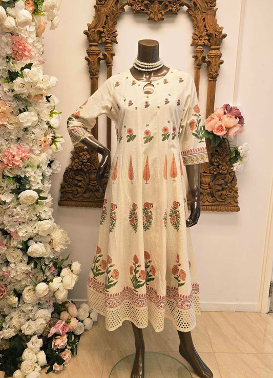 Blossom Veil Embroidered Cutout Maxi Dress