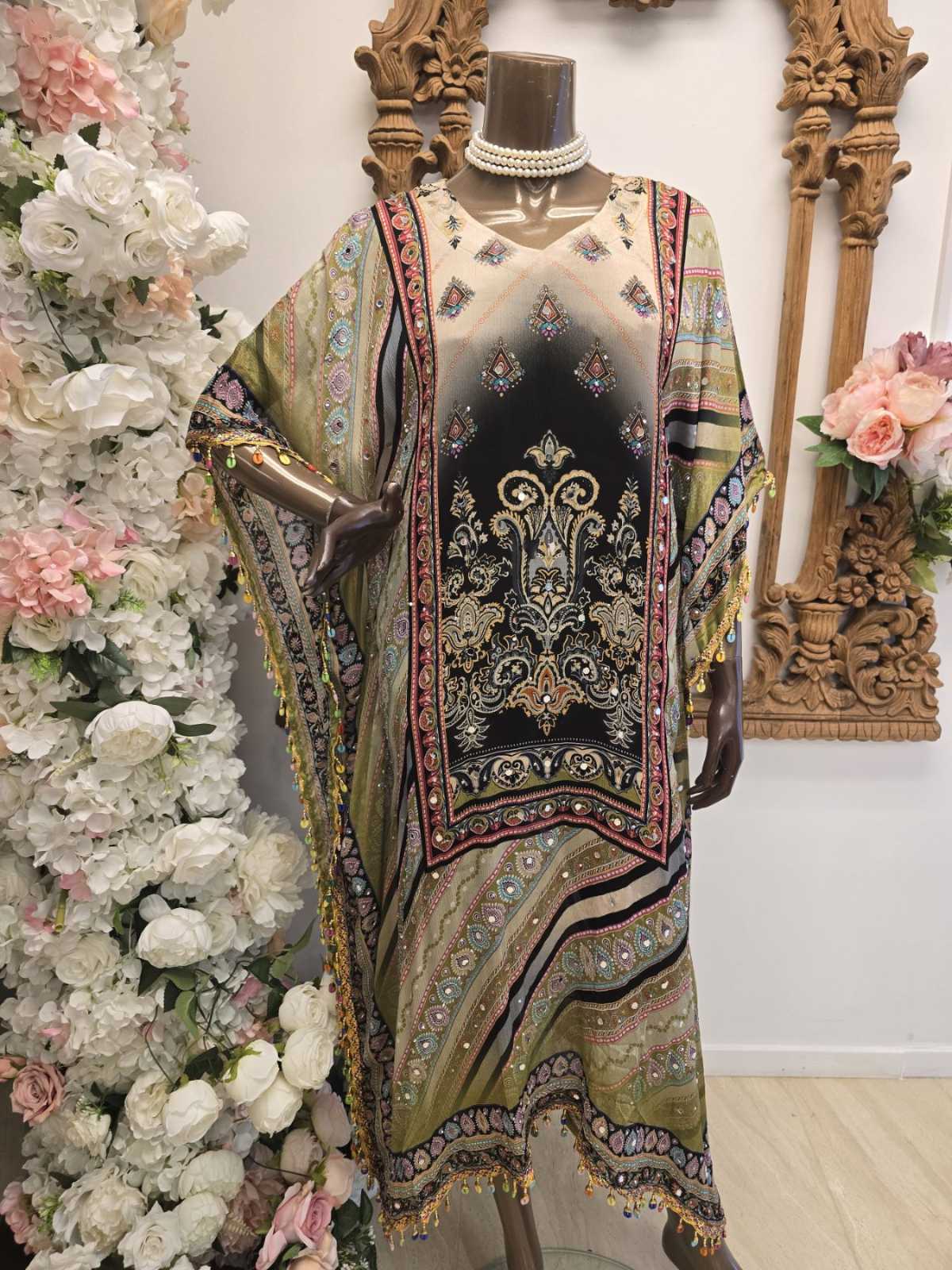 Regal Mosaic Kaftan with Pants