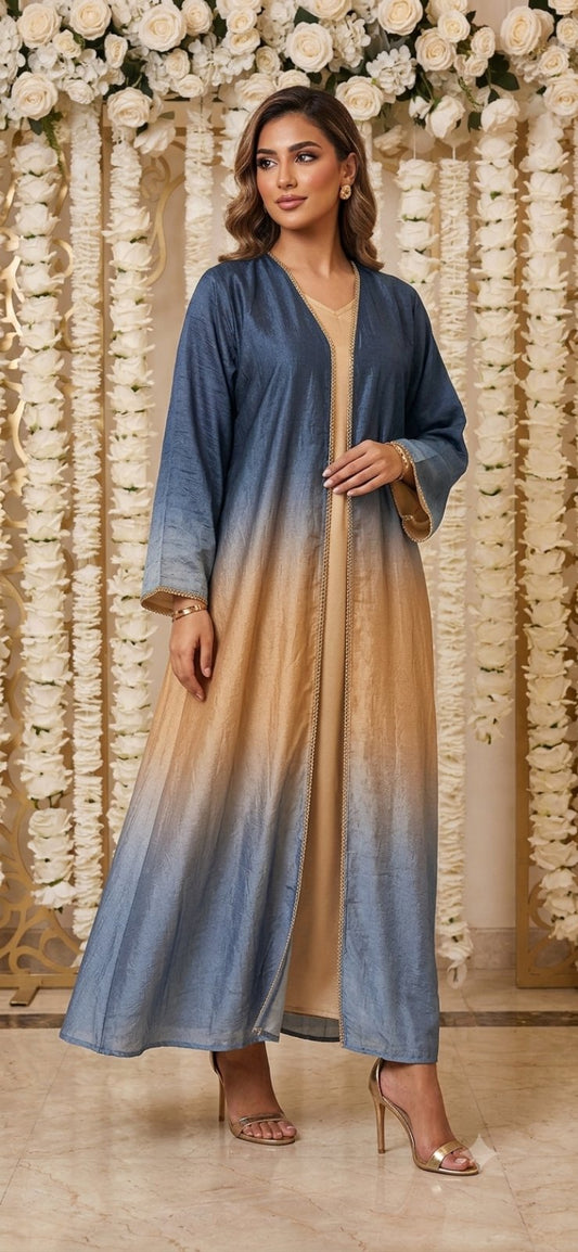 Ombre Blue & Sand Abaya
