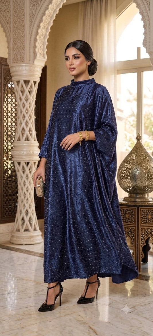 Midnight Velvet Crystal Kaftan