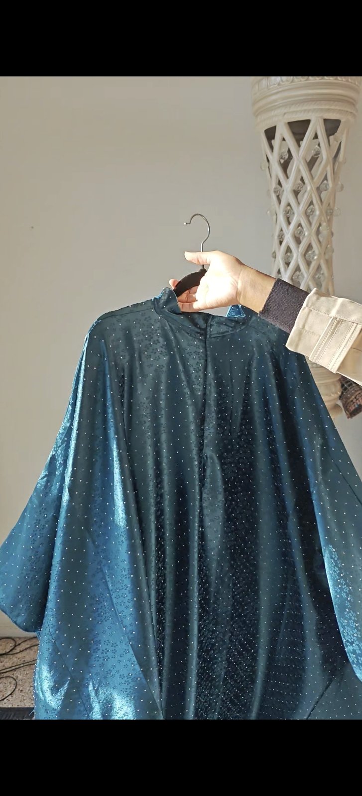 Teal Velvet Crystal Kaftan