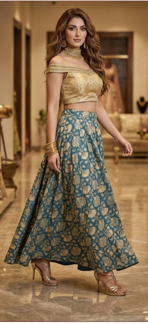 Golden Bloom Lehenga Set