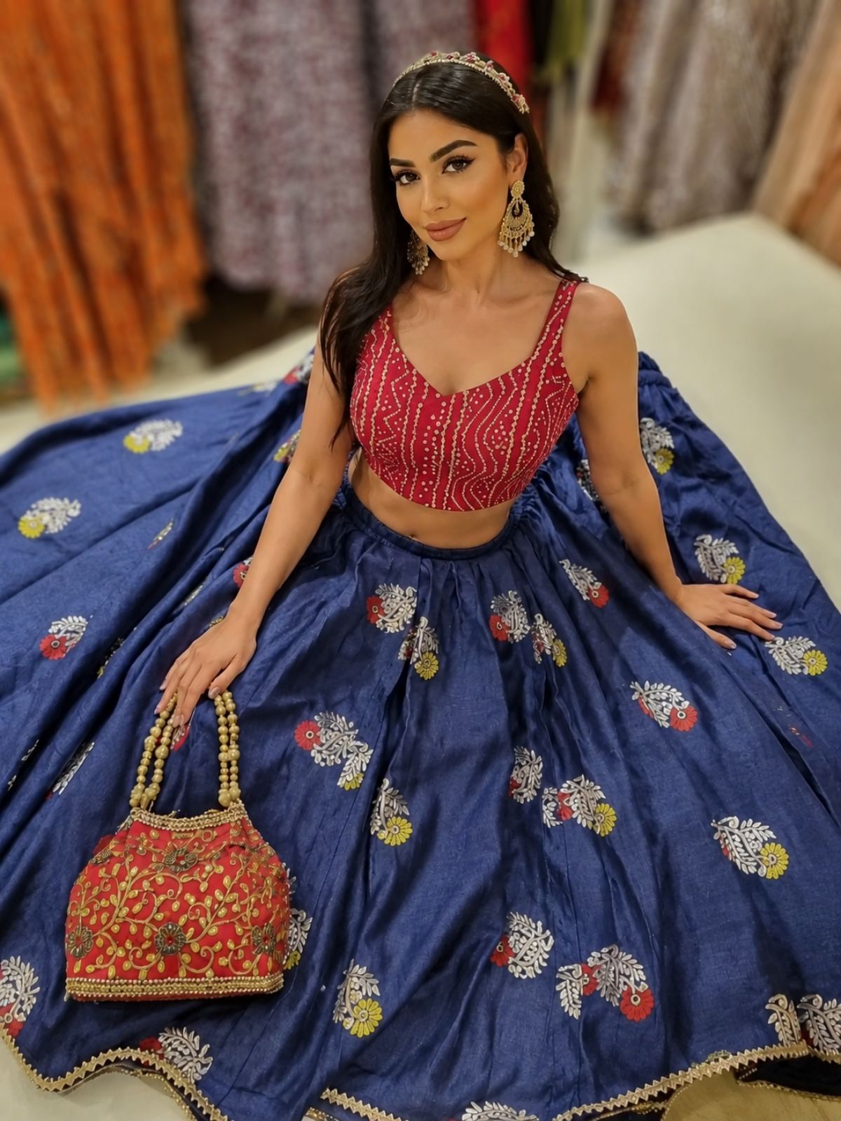 Indigo Lehenga Set