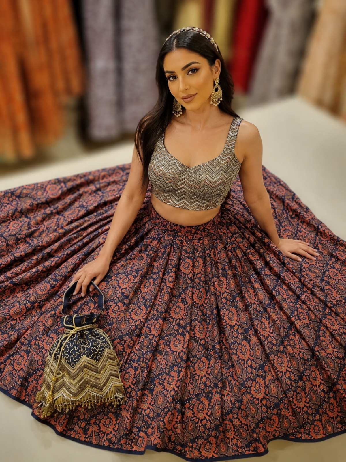 Midnight Rust Lehenga Set