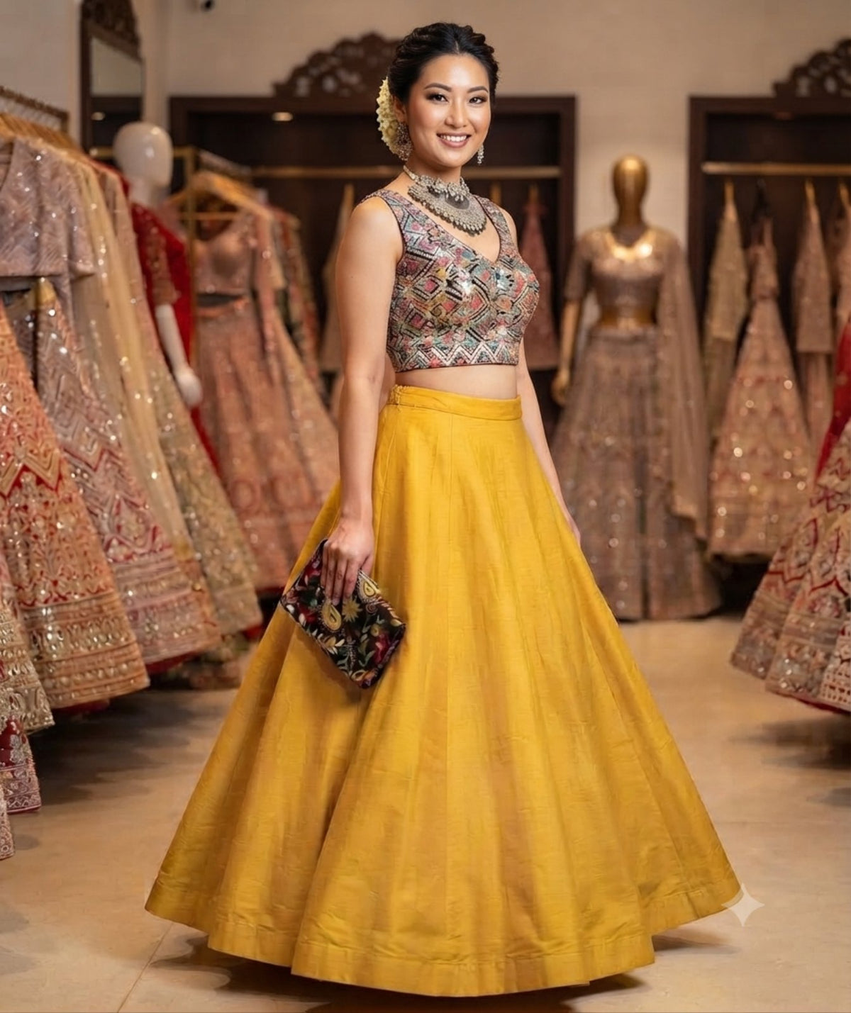 Sunlit Mirrorwork Lehenga Set