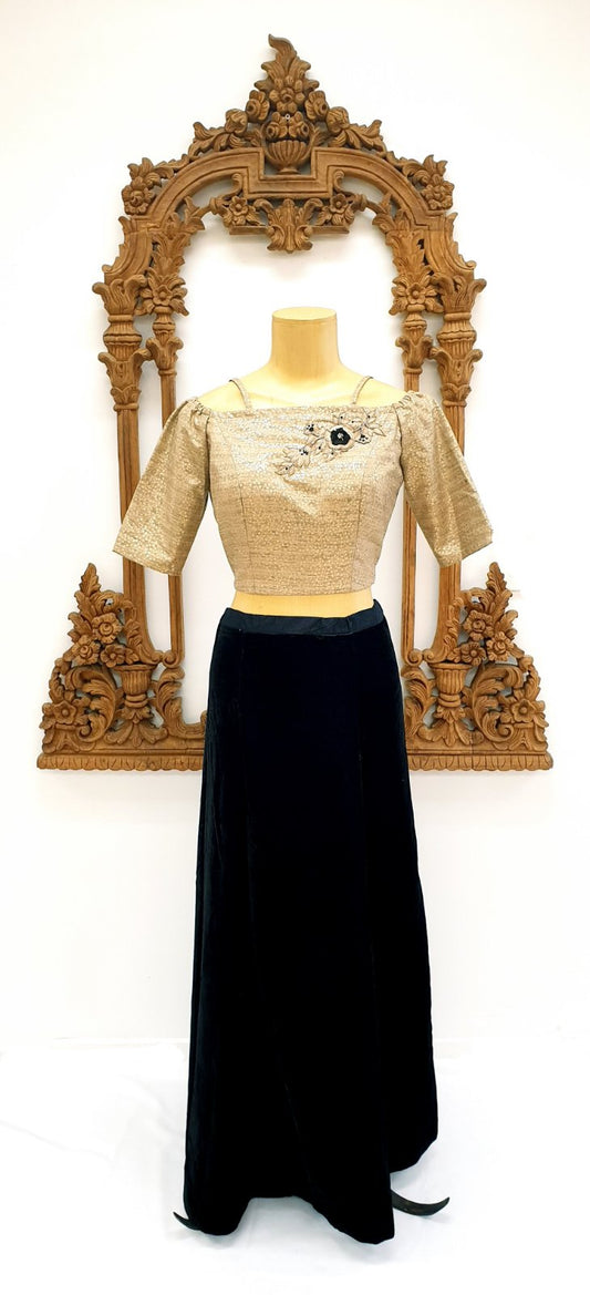 Navy & Gold Lehnga